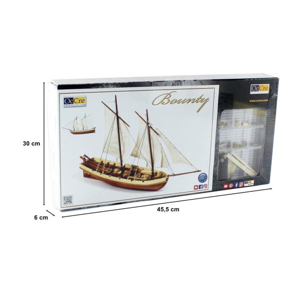 1/24 Bounty Boat Yelkenli Tekne Ahşap Maketi, Occre 52003 - Görsel 5
