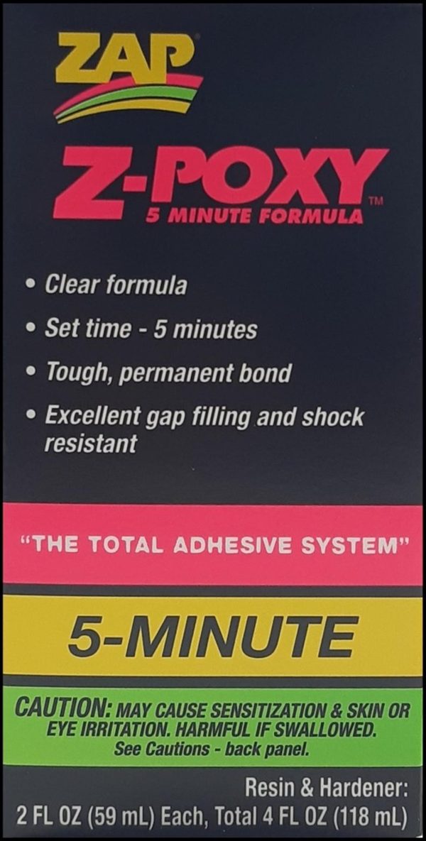 ZAP Z-Poxy 118 ml. 5 Dakikalık Epoksi Yapıştırıcı, Pacer PT37