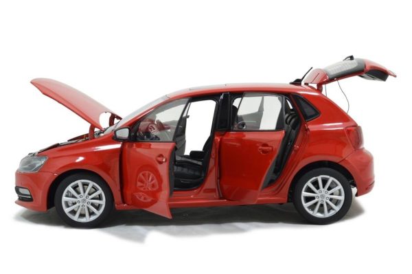 1/18 2014 Volkswagen Polo Kırmızı Diecast Araba, Paudi Model 2338R - Görsel 3