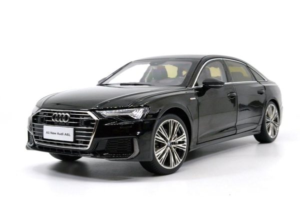 1/18 2019 Audi A6L Siyah Diecast Araba, Paudi Model 2356BK