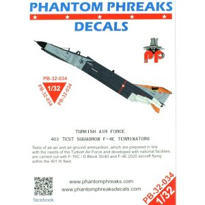 1/32 F-4E 401.Test Filo Terminator Dekal Çıkartma, Babibi PB32034