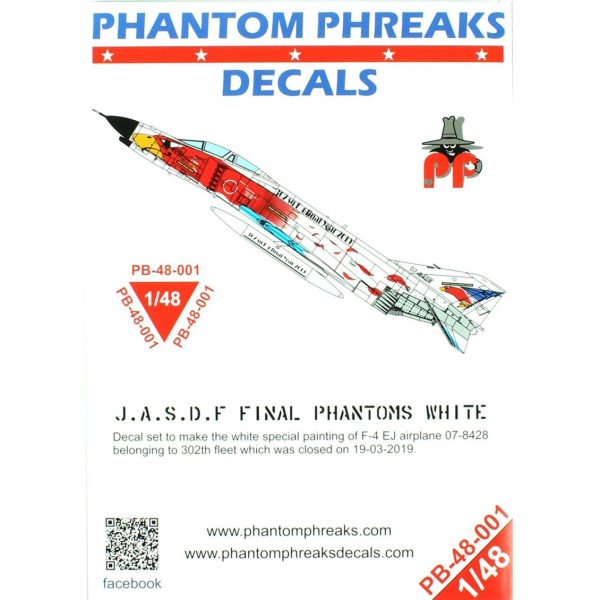 1/48 Jasdf F4-EJ Son Samuray Beyaz Phantom Özel Dekal Çıkartma, Babibi PB48001