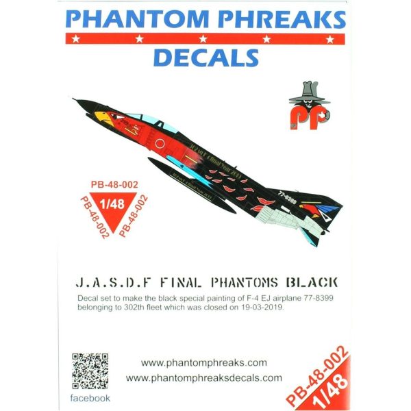 1/48 Jasdf F4-EJ Son Samuray Siyah Phantom Özel Dekal Çıkartma, Babibi PB48002