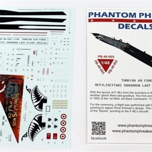1/48 Turaf F-4E 112.Şeytan Filo Son Uçuş Dekal Çıkartma, Babibi PB48005