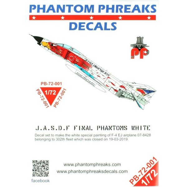 1/72 Jasdf F4-EJ Son Samuray Beyaz Phantom Dekal Çıkartma, Babibi PB72001