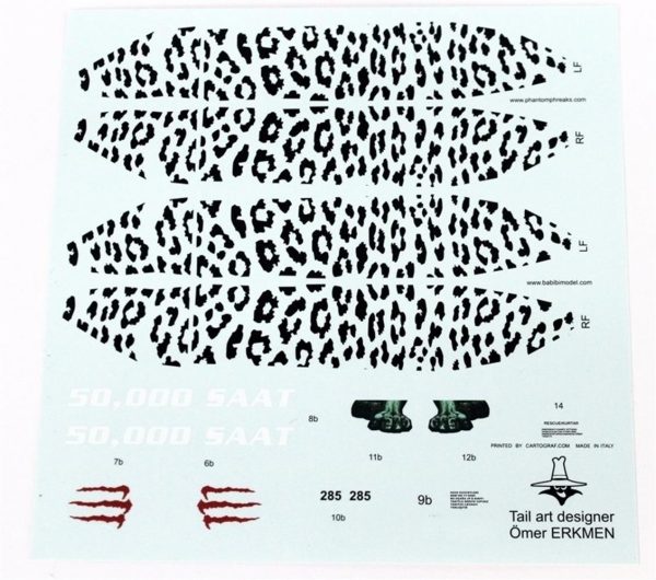1/72 Tuaf F-4E 111.Panter Filo 50000.Saat Dekal Çıkartma, Babibi PB72006 - Görsel 2
