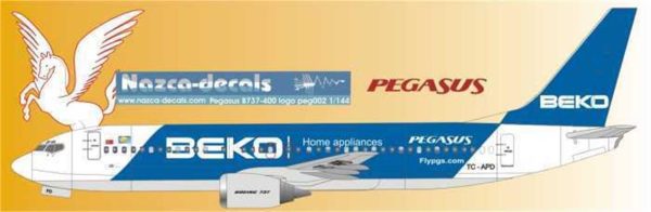 1/144 Pegasus B737-400 Classic -Beko Logo, Nazca Decals Peg003