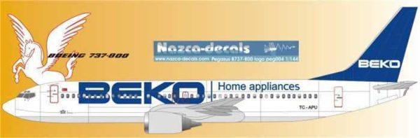 1/144 Pegasus B737-800 Logo, Nazca Decals Peg004