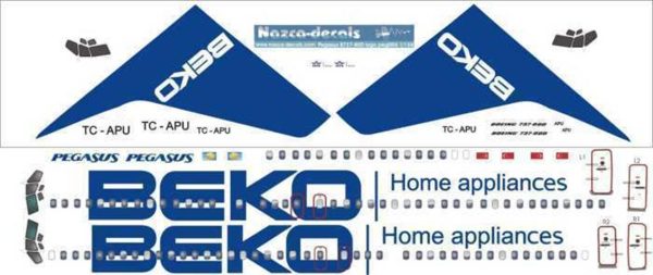 1/144 Pegasus B737-800 Logo, Nazca Decals Peg004 - Görsel 2