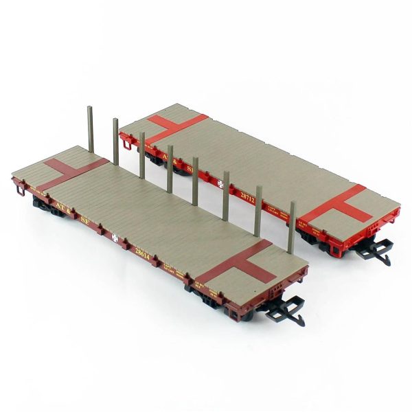 1/22.5 Santa Fe Bogie Stake Wagon 2 Adet Model Tren Yük Vagonu, Piko 38773 - Görsel 3