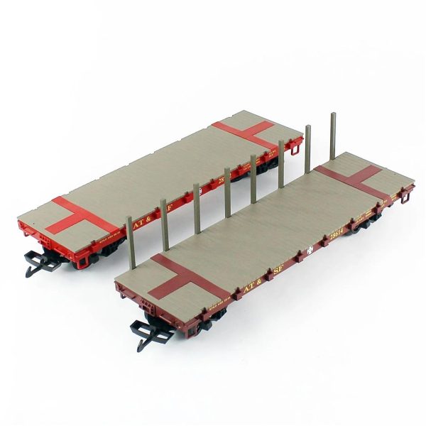 1/22.5 Santa Fe Bogie Stake Wagon 2 Adet Model Tren Yük Vagonu, Piko 38773 - Görsel 2