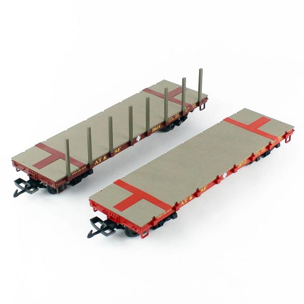 1/22.5 Santa Fe Bogie Stake Wagon 2 Adet Model Tren Yük Vagonu, Piko 38773 - Görsel 4
