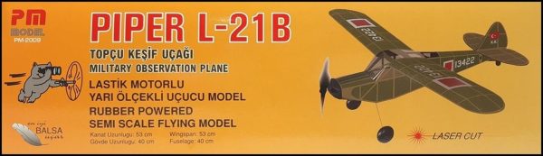 Piper L-21B Topçu Keşif Uçağı Lastik Motorlu Serbest Uçuş Kiti, PM Model 2009 - Görsel 2