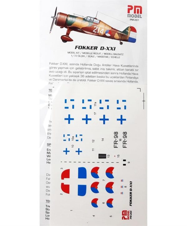 1/72 Fokker D-XXI Avcı Uçağı Maketi, PM Model0201 - Görsel 2