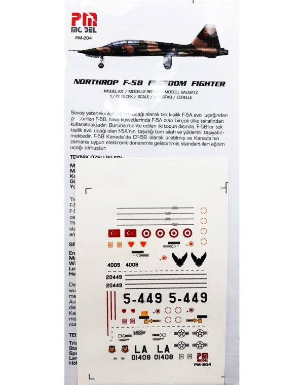 1/72 F-5B Eğitim Uçağı Maketi, PM Model0204 - Görsel 3