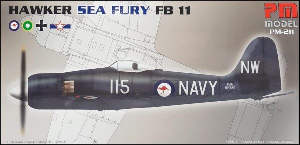 1/72 Hawker Sea Fury FB11 Avcı Uçağı Maketi, PM Model0211