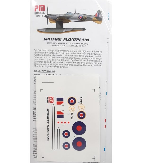 1/72 Submarine Spitfire VB Floatplane Deniz Uçağı Maketi, PM Model0216 - Görsel 3