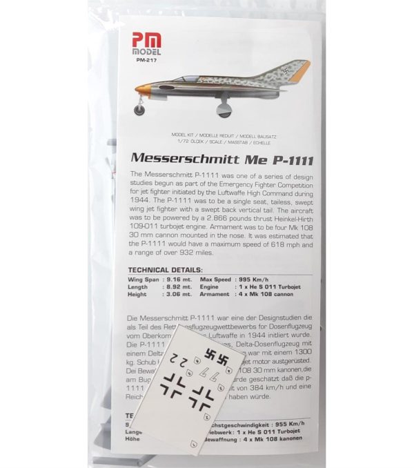 1/72 Messerschmitt P.1111 Avcı Uçağı Maketi, PM Model0217 - Görsel 3