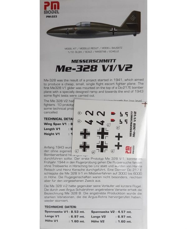 1/72 Me-328 V1/V2 Savaş Uçağı Maketi, PM Model0223 - Görsel 3