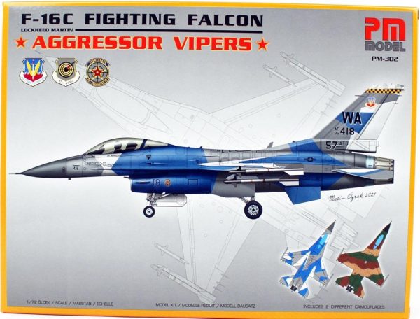 1/72 F-16 Fighting Falcon Aggressor Vipers Avcı-Bombardıman Uçağı Maketi, PM Model0302