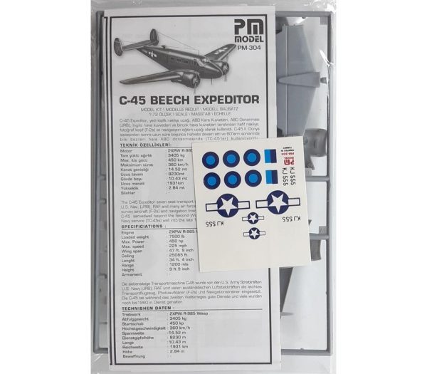 1/72 C-45 Beech Expeditor Eğitim Ve Nakliye Uçağı Maketi, PM Model0304 - Görsel 3