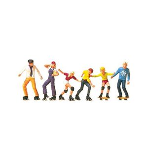 1/87 Patenci ve Kaykaycr Figürleri 6 Adet, Preiser 10074