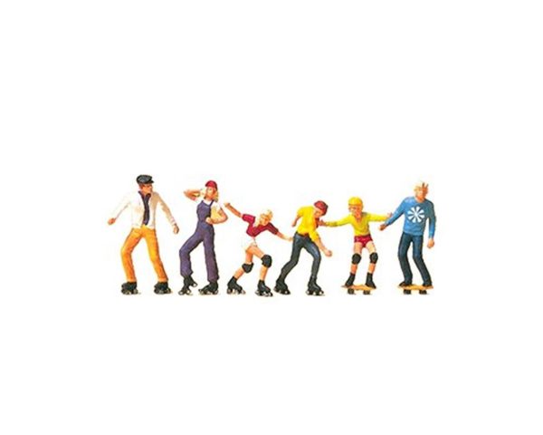 1/87 Patenci ve Kaykaycr Figürleri 6 Adet, Preiser 10074