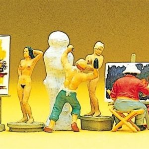 1/87 Ressam Heykeltraş ve Model Figürleri 9 Adet, Preiser 10106