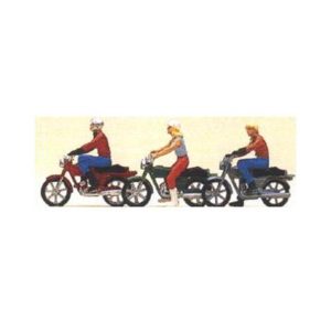 1/87 Motorsiklet Sürücüsü Figürleri 6 Adet, Preiser 10126