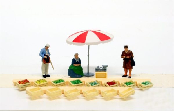 1/87 Pazarcı kadın ve müşteri Figürleri 6 Adet, Preiser 10337