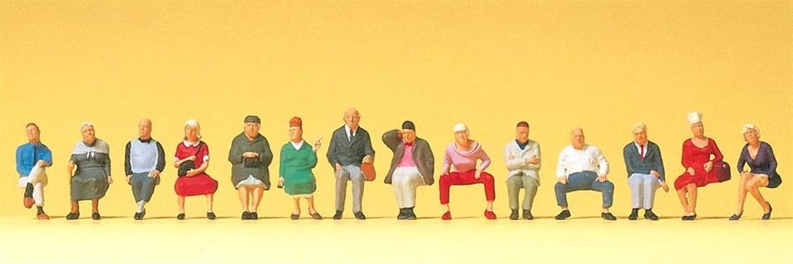 1/87 Oturan İnsan Figürleri 14 Adet, Preiser 10524