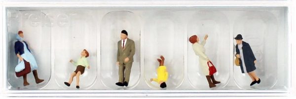 1/87 Bekleyen Çocuklu Yolcu Figürleri 6 Adet, Preiser 14069 - Görsel 3