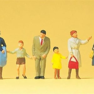 1/87 Bekleyen Çocuklu Yolcu Figürleri 6 Adet, Preiser 14069