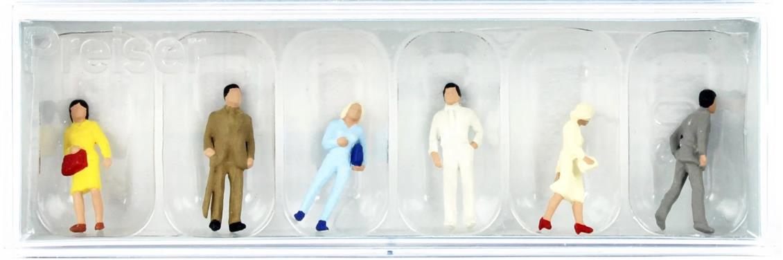 1/87 Ayakta Duran Yolcu Figürleri 6 Adet, Preiser 14135 - Görsel 2