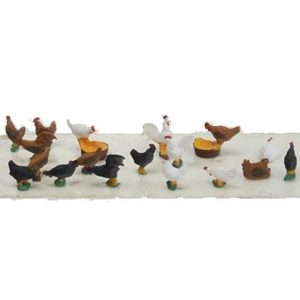1/87 Tavuk ve Horoz Figürleri 15 Adet, Preiser 14168