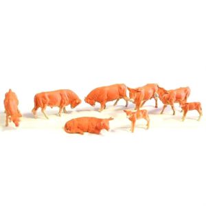 1/87 Kahverengi İnek Figürleri 30 Adet, Preiser 14409