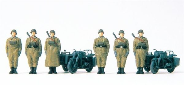 1/87 1939-45 Motorsikletli Asker Figürleri 6 Adet, Preiser 16571