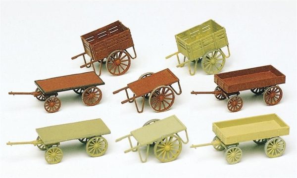 1/87 El Arabası ve At Arabası Figürleri 8 Adet, Preiser 17103