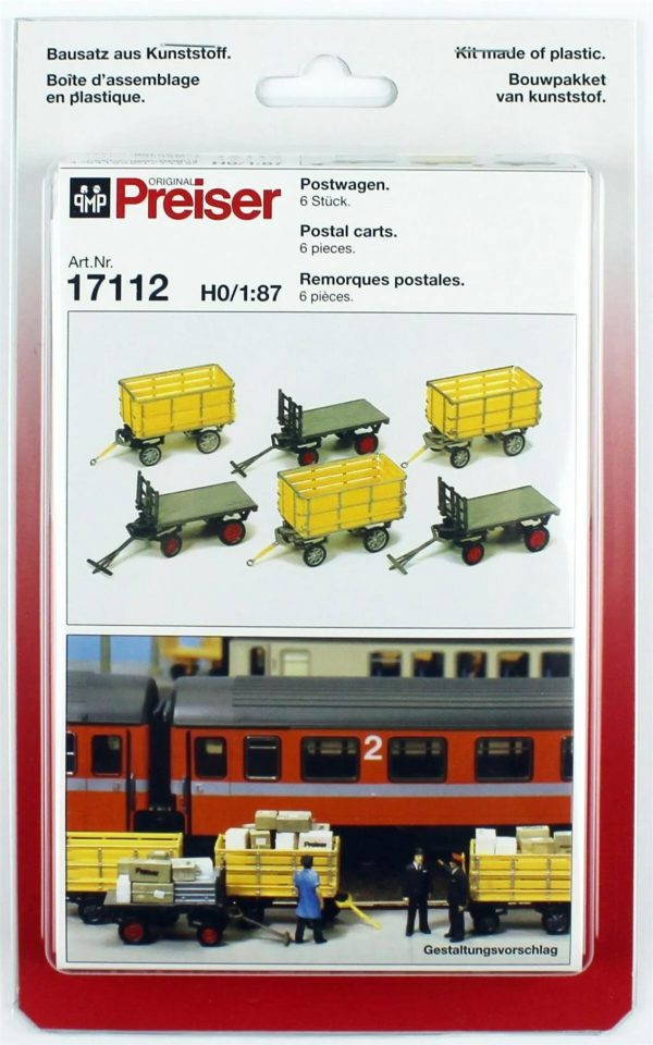 1/87 Eşya Taşıma Arabaları Modelleri 6 Adet, Preiser 17112 - Görsel 2
