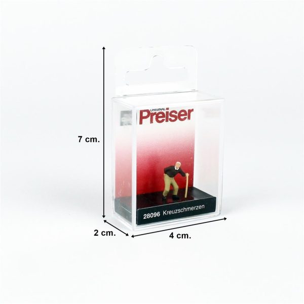 1/87 Beli Ağrıyan Bastonlu Adam Figürü, Preiser 28096 - Görsel 4
