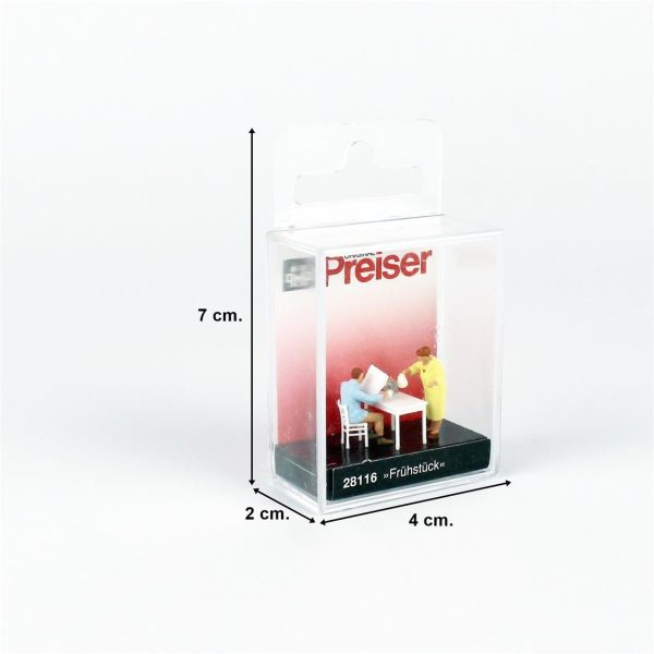 1/87 Kahvaltı Eden Çift Figürleri, Preiser 28116 - Görsel 4