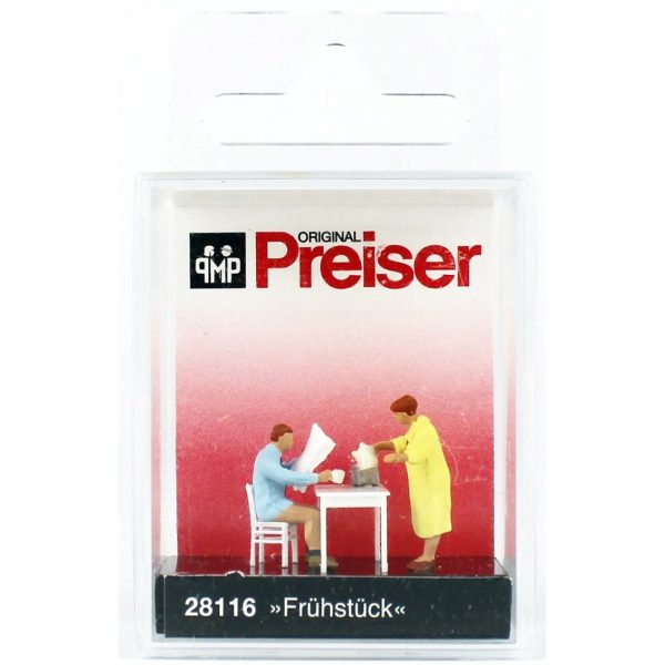 1/87 Kahvaltı Eden Çift Figürleri, Preiser 28116 - Görsel 2