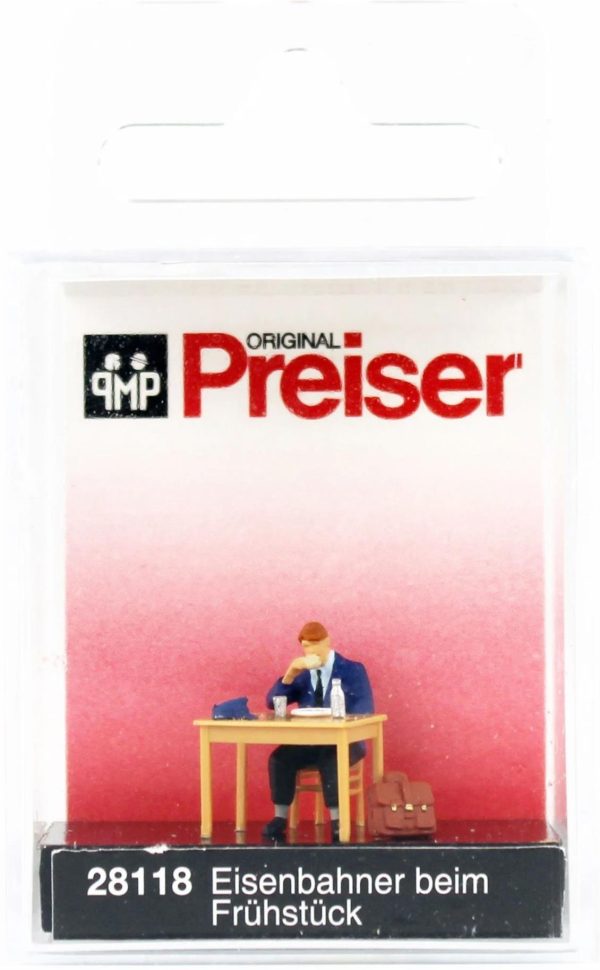 1/87 Yemek Yiyen Demiryolcu Figürü, Preiser 28118 - Görsel 2