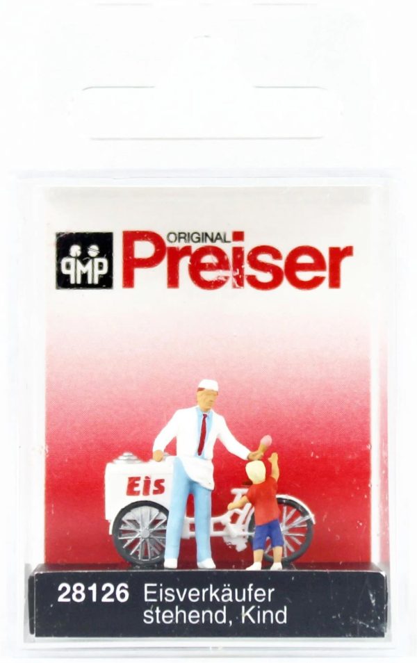 1/87 Arabalı Dondurmacı ve Çocuk Figürleri, Preiser 28126 - Görsel 2