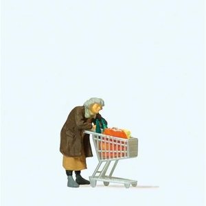 1/87 Market Arabalı Evsiz İnsan Figürü, Preiser 29095