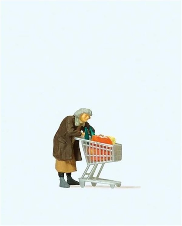 1/87 Market Arabalı Evsiz İnsan Figürü, Preiser 29095