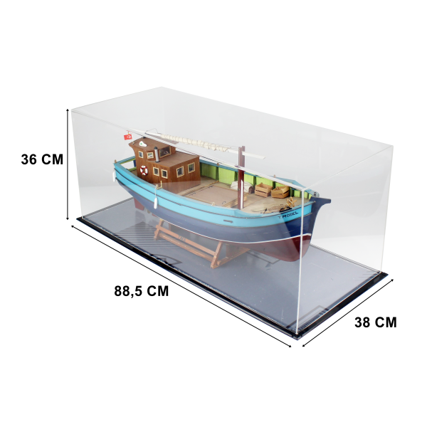 70 cm. Karadeniz Takası Hazır Camekanlı Ahşap Gemi Modeli - Görsel 5