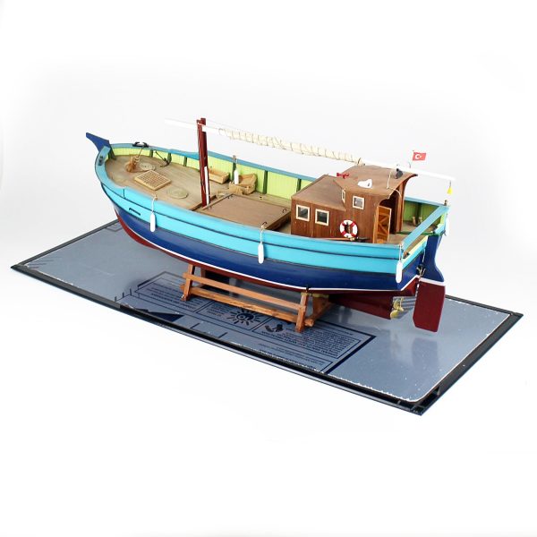 70 cm. Karadeniz Takası Hazır Camekanlı Ahşap Gemi Modeli - Görsel 3