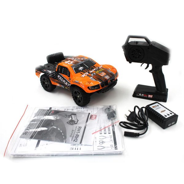 1/16 4WD Off Road Short Course Turuncu Fırçalı Elektirikli RC Araba, Remo 1621 - Görsel 4