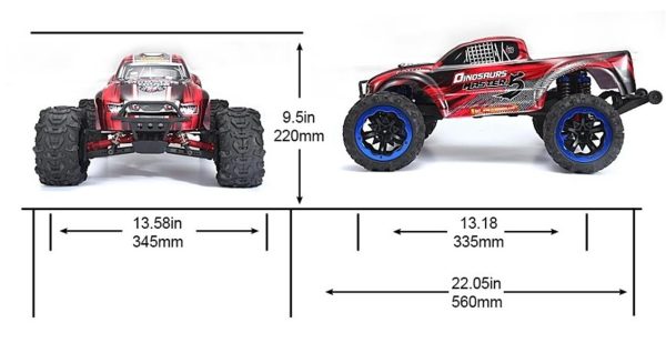 1/8 4WD Off Road Monster Truck Kırmızı Fırçalı Elektirikli RC Araba, Remo 8032 - Görsel 5